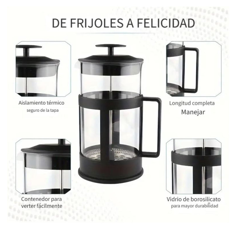 Cafetera Prensa Francesa Filtro Acero 800mL